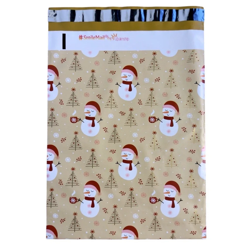 50 Polymailers 10x13 Shipping Envelopes Snowman Self Seal Waterproof Poly Mailer